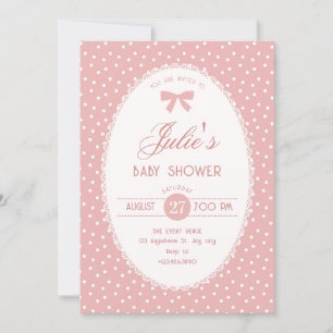 Invitation Baby shower vintage pastel rose