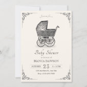 Invitation baby shower vintage pour bébé (Devant)