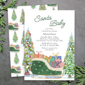 Invitation Baby shower Vintage pour bébé père Noël