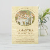 Invitation Baby shower vintage Regency Garden Tea Party (Debout devant)