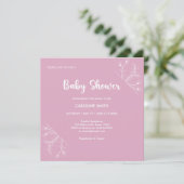 Invitation Baby shower Vintage rose (Debout devant)