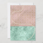 Invitation Baby shower vintage rose et Turquoise Wonderland (Dos)