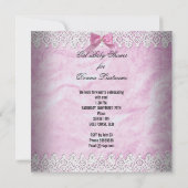 Invitation Baby shower vintage Rose fille Lace Lit (Dos)