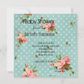 Invitation Baby shower Vintage Roses roses (Dos)
