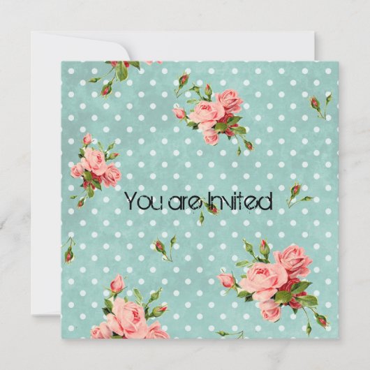 Invitation Baby shower Vintage Roses roses (Devant)