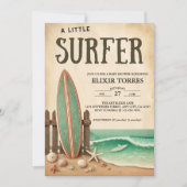 Invitation Baby shower Vintage Un Peu Surfer (Devant)