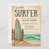 Invitation Baby shower Vintage Un Peu Surfer (Devant)