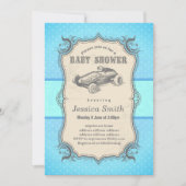 Invitation BABY SHOWER vintage - voiture de course (Devant)