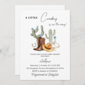 Invitation Baby shower vintage Western Boy (Devant / Derrière)