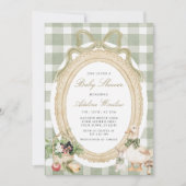 Invitation Baby shower vintage Whimsage (Devant)