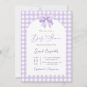 Invitation Baby shower violet avec arc (Devant)