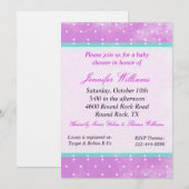 Invitation Baby shower violet et aqua (Devant / Derrière)