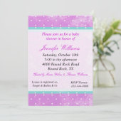 Invitation Baby shower violet et aqua (Debout devant)