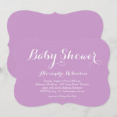 Invitation Baby shower violet fantaisie (Devant / Derrière)