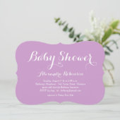 Invitation Baby shower violet fantaisie (Debout devant)