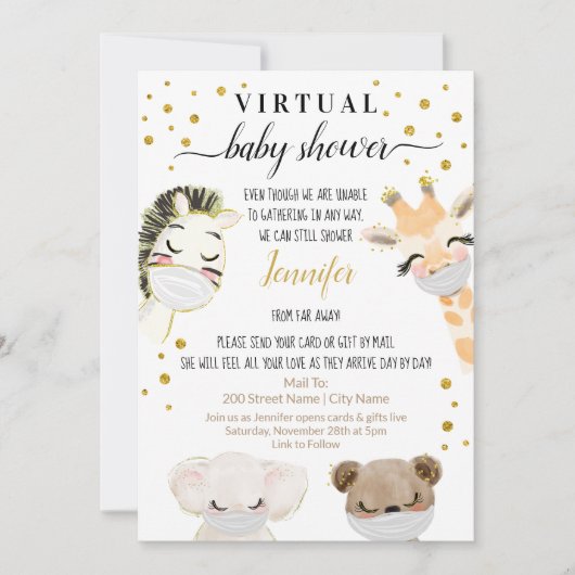 Invitation Baby shower virtuel (Devant)