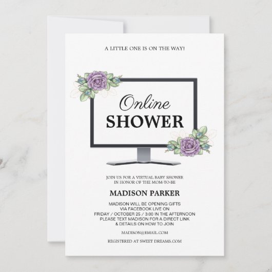 Invitation Baby shower virtuel (Devant)