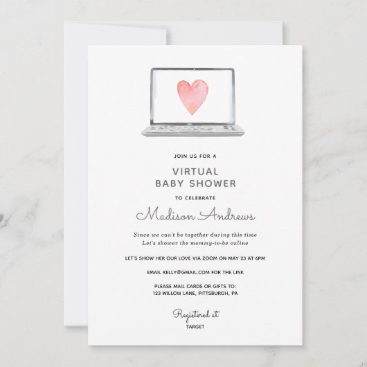 Invitation Baby shower virtuel (Devant)