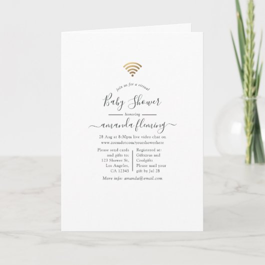 Invitation Baby-shower virtuel (Devant)