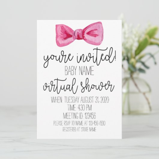 Invitation Baby shower virtuel (Debout devant)