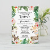 Invitation Baby shower virtuel | Amis Masqués de Safari Jungl (Debout devant)