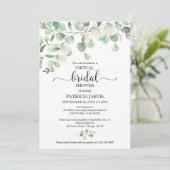 Invitation Baby Shower Virtuel avec Verdure d'Eucalyptus (Debout devant)