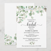 Invitation Baby Shower Virtuel avec Verdure d'Eucalyptus (Devant / Derrière)