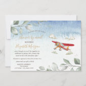 Invitation Baby shower virtuel avion par courrier (Devant)