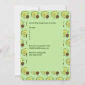 Invitation Baby shower virtuel Avocado et dessin animé Pit (Dos)