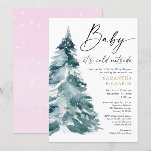 Invitation baby shower virtuel bébé il fait froid dehors fill
