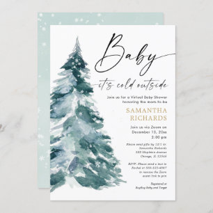 Invitation baby shower virtuel Bébé il fait froid en dehors d