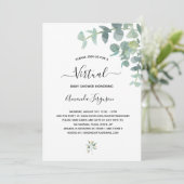Invitation Baby shower virtuel blanc eucalyptus verdure (Debout devant)