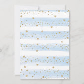 Invitation Baby shower virtuel Blue Gold Woodland (Dos)