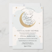 Invitation Baby shower virtuel Blue Twinkle Star et la lune (Devant)