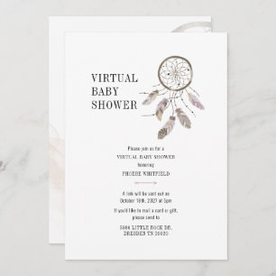 Invitation Baby shower virtuel Boho Dream Catcher