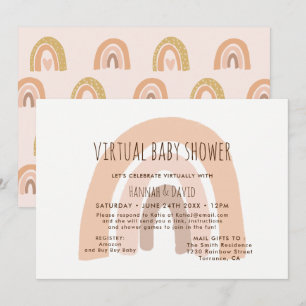 Invitation Baby shower virtuel Boho Pastel Rainbow