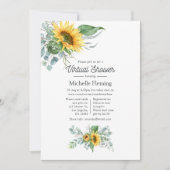 Invitation Baby shower virtuel Boho Sunflower Eucalyptus (Devant)