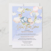 Invitation Baby shower virtuel Boy Teddy Bear Woodland (Devant)
