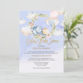 Invitation Baby shower virtuel Boy Teddy Bear Woodland (Debout devant)