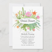 Invitation Baby shower virtuel Cactus aquarelle (Devant)