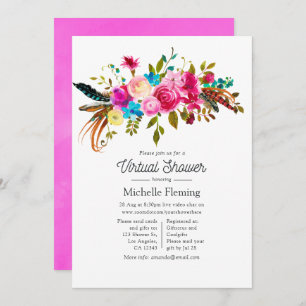 Invitation Baby shower Virtuel Chic Boho Rose Chic Floral