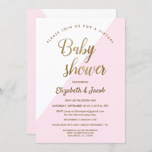 Invitation Baby shower virtuel chic moderne Pink Baby Girl