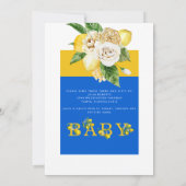 Invitation Baby shower virtuel Citrons bleus méditerranéens (Dos)