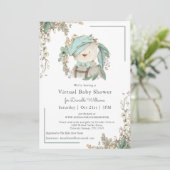 Invitation Baby Shower Virtuel Cute Teddy Bear pour Garçon (Debout devant)