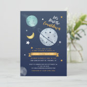 Invitation Baby shower virtuel de compte d'espace extra-atmos (Debout devant)