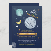 Invitation Baby shower virtuel de compte d'espace extra-atmos (Devant / Derrière)