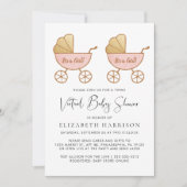 Invitation Baby shower virtuel de couleur d'eau pour filles j (Devant)