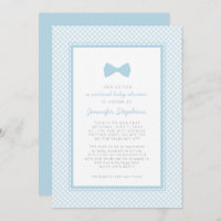 baby shower virtuel de cravate arc En vichy bleu
