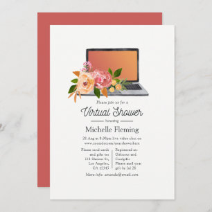 Invitation Baby shower virtuel de Fleur sauvage d'aquarelle