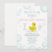 Invitation Baby shower virtuel de la bulle de dérangement soc (Devant / Derrière)
